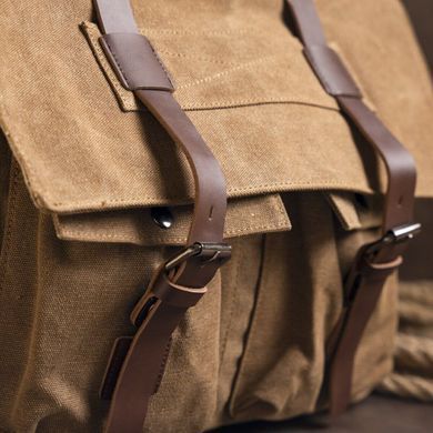 Сумка на плечо текстильная Vintage 20150 Коричневая оптом фото Сумка на плечо текстильная Vintage 20150 Коричневая