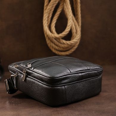 Шкіряна чоловіча сумка Vintage 20466 Чорний