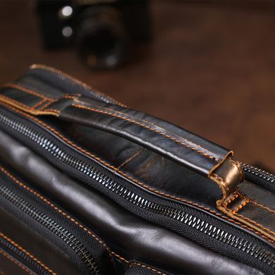 Шкіряна чоловіча сумка Vintage 20469 Чорний