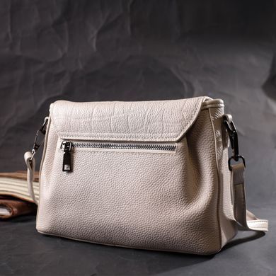 Умопомрачительная женская сумка из натуральной кожи Vintage 22331 Белая
