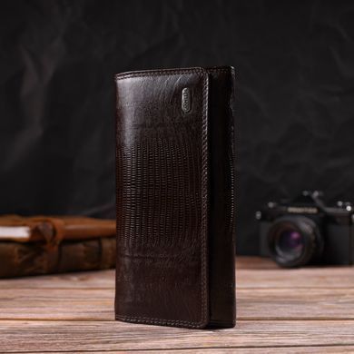 Кошелек женский из лакированной натуральной кожи с тиснением CANPELLINI 21708 Коричневый