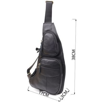 Сумка для мужчин с большим количеством карманов из натуральной кожи Vintage 22957 Черный