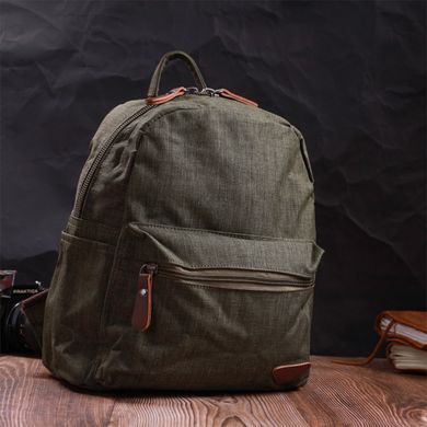Практичный мужской рюкзак из текстиля Vintage 22242 Оливковый