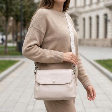 Умопомрачительная женская сумка из натуральной кожи Vintage 22331 Белая