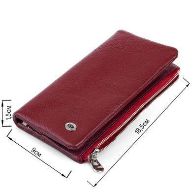 Вертикальный кошелек на кнопке женский ST Leather 19204 Бордовый