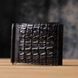 Затискач CROCODILE LEATHER 18169 з натуральної шкіри крокодила Чорний