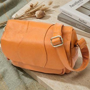 Містка повсякденна сумка з натуральної шкіри для жінок Vintage 22968 Рудий