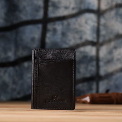 Чоловічий гаманець для карток із натуральної шкіри ST Leather 23091 Чорний