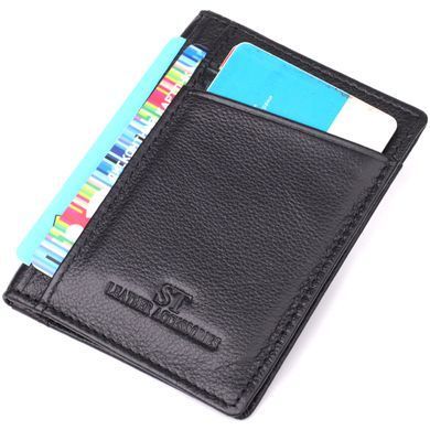 Чоловічий гаманець для карток із натуральної шкіри ST Leather 23091 Чорний