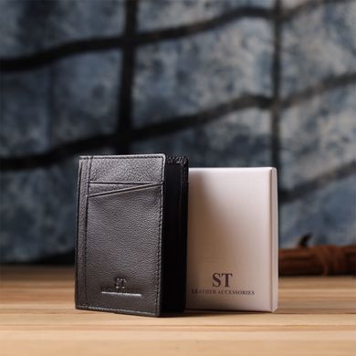 Чоловічий гаманець для карток із натуральної шкіри ST Leather 23091 Чорний