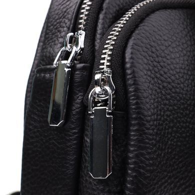 Женская сумка слинг из натуральной кожи Vintage 22935 Черный