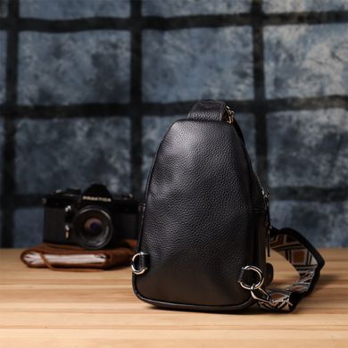 Женская сумка слинг из натуральной кожи Vintage 22935 Черный