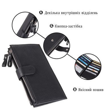 Чоловік клатч Vintage 14459 Чорний