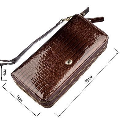 Жіночий лаковий клатч ST Leather 18908 Коричневий