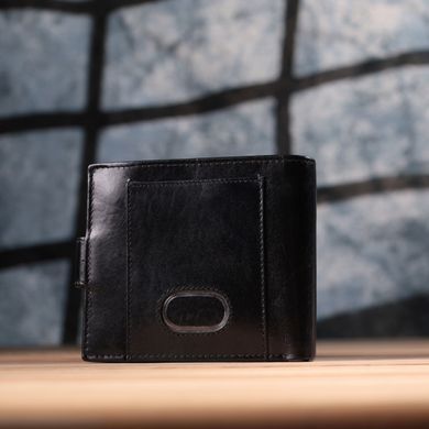 Люксовий чоловічий гаманець із натуральної глянсової шкіри Vintage sale_15110 Чорний
