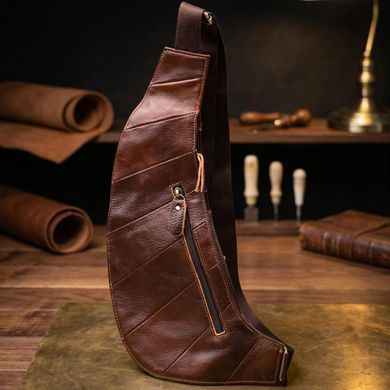 Мужская сумка через плечо из натуральной кожи Vintage 22959 Коричневый