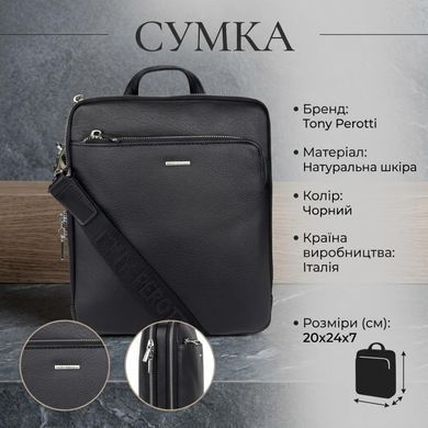 Чоловіча сумка з натуральної шкіри Tony Perotti New Contatto 9744 (90413) Чорна
