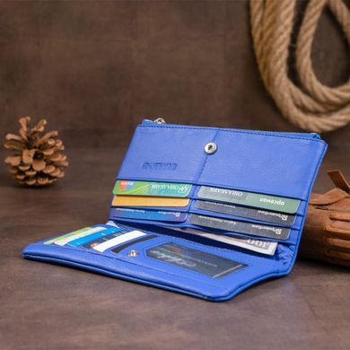 Вертикальный кошелек на кнопке унисекс ST Leather 19205 Синий