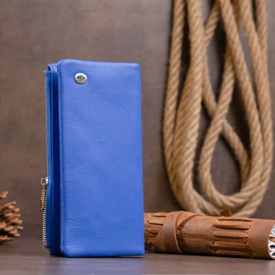 Вертикальный кошелек на кнопке унисекс ST Leather 19205 Синий