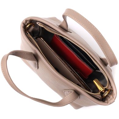 Женская сумка с двумя ручками из натуральной кожи Vintage 22283 Бежевая