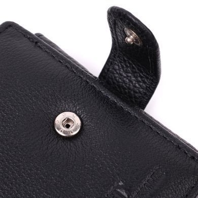 Цікавий гаманець із блоком під документи з натуральної шкіри ST Leather 22480 Чорний