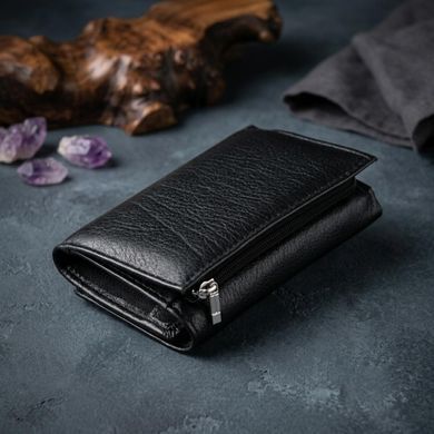 Горизонтальное портмоне из кожи унисекс на магните ST Leather 19331 Черное