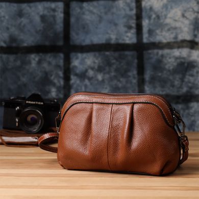 Жіноча сумка з драпіруванням з натуральної шкіри Vintage 22895
