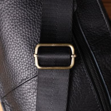 Мужская сумка с большим количеством карманов из натуральной кожи Vintage 22961 Черный