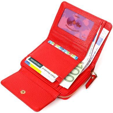 Яркий женский кошелек с вместительной монетницей на молнии из натуральной кожи Tony Bellucci 22013 Красный