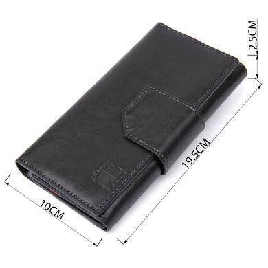 Кожаное глянцевое портмоне GRANDE PELLE 11471 Черный
