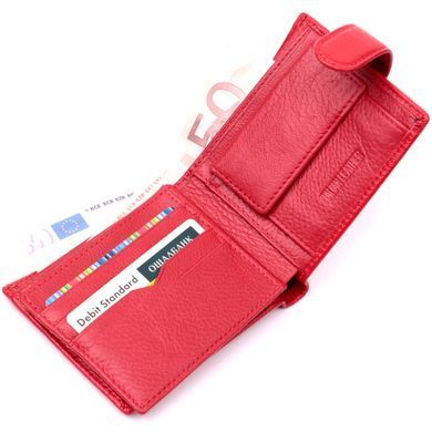 Яскраве жіноче портмоне з блоком для карт з натуральної шкіри ST Leather 19471 Червоний
