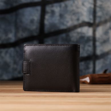 Классический мужской бумажник горизонтального формата из натуральной кожи ST Leather 23094 Черный