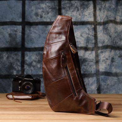 Чоловіча сумка з великою кількістю кишень із натуральної шкіри Vintage 22962 Коричневий