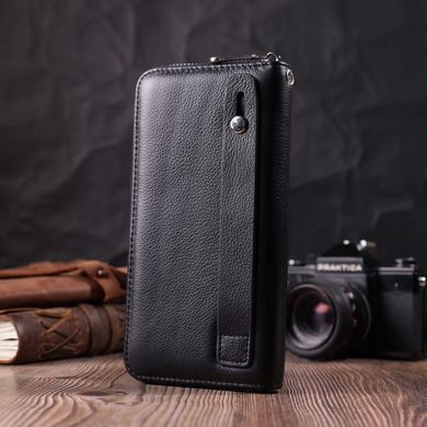Универсальный кошелек-клатч на одно отделение из натуральной кожи ST Leather 22559 Черный