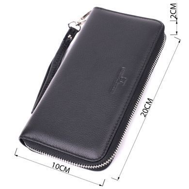Универсальный кошелек-клатч на одно отделение из натуральной кожи ST Leather 22559 Черный