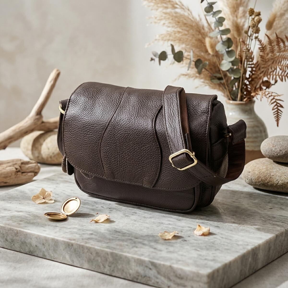 Сумка з натуральної шкіри для жінок Vintage 22973 Коричневий