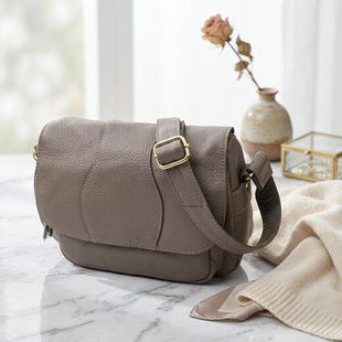 Сумка з натуральної шкіри для стильних жінок Vintage 22974 Сірий