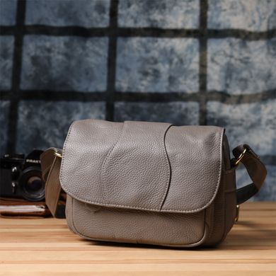 Сумка з натуральної шкіри для стильних жінок Vintage 22974 Сірий