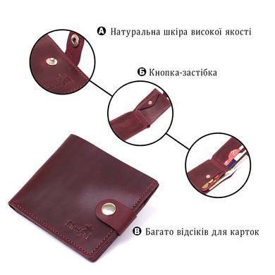 Кожаное винтажное портмоне Shvigel 16436 Бордовый