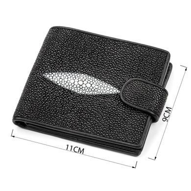Портмоне чоловіче STINGRAY LEATHER 18070 з натуральної шкіри морського ската Чорне