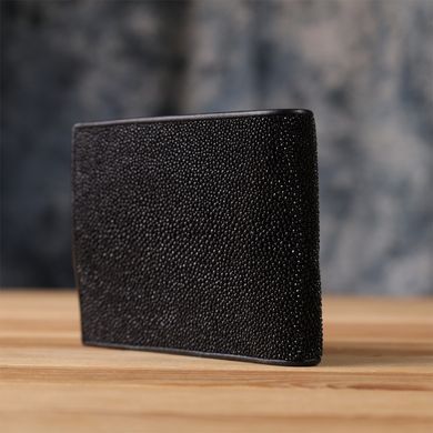 Портмоне чоловіче STINGRAY LEATHER 18070 з натуральної шкіри морського ската Чорне
