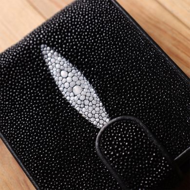 Портмоне чоловіче STINGRAY LEATHER 18070 з натуральної шкіри морського ската Чорне