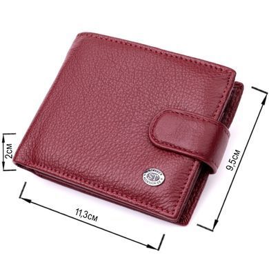Стильне жіноче портмоне з блоком для карт з натуральної шкіри ST Leather 19472 Бордовий