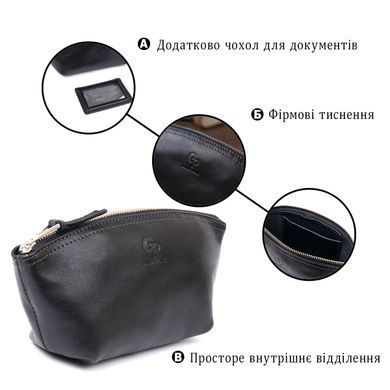 Жіноча косметичка зі шкіри Amelin GRANDE PELLE 11302 Чорна оптом фото Жіноча косметичка зі шкіри Amelin GRANDE PELLE 11302 Чорна