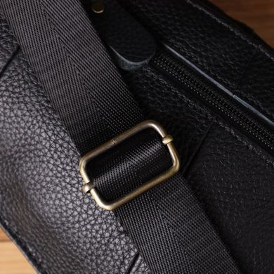 Мужская сумка через плечо из зернистой натуральной кожи Vintage 22964 Черный
