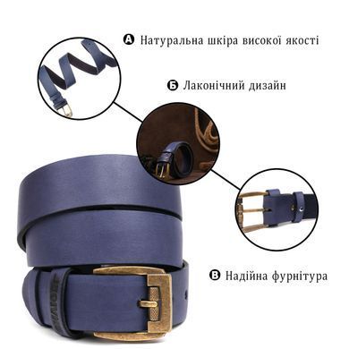 Чоловічий ремінь SHVIGEL 11258 шкіряний Синій