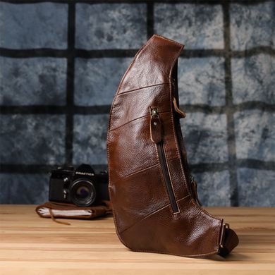 Чоловіча сумка через плече з гладкої натуральної шкіри Vintage 22965 Коричневий