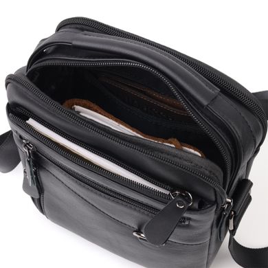 Практичная мужская сумка Vintage 20823 кожаная Черный