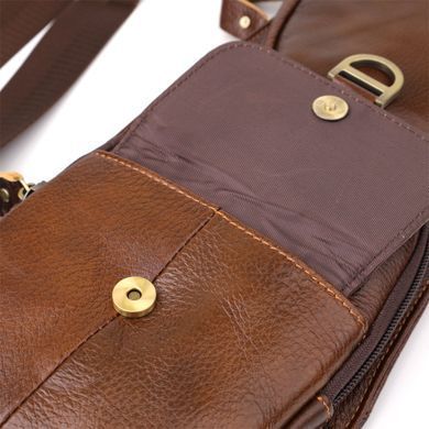 Чоловіча сумка через плече з гладкої натуральної шкіри Vintage 22965 Коричневий