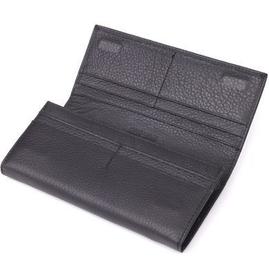 Вместительный кошелек для женщин из натуральной кожи ST Leather 23097 Черный